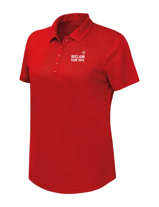 Callaway Womens Birdseye Red Polo w/Reclaim Your Vote Logo