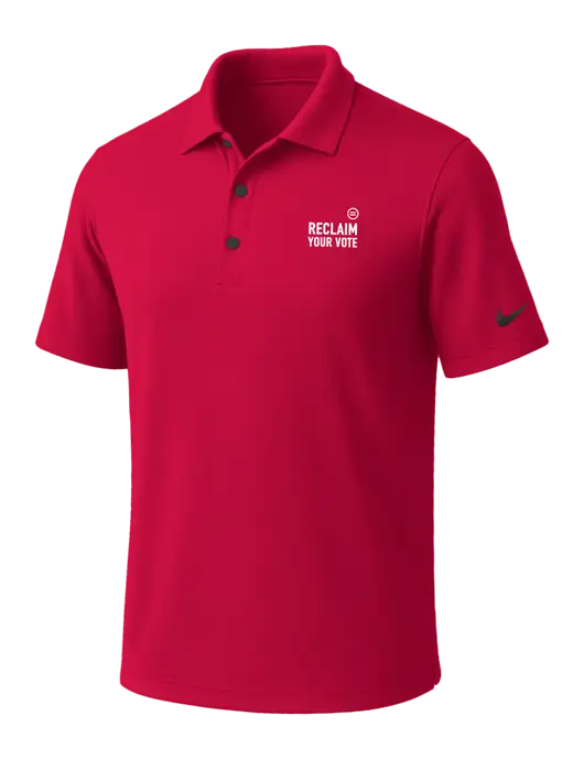 NIKE Red Dri-Fit Micro Pique Polo w/Reclaim Your Vote Logo