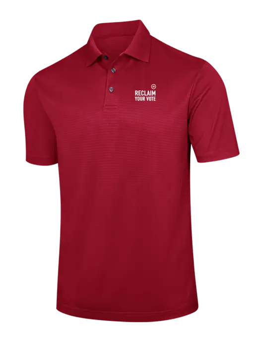 Red Performance Fine Jacquard Polo w/Reclaim Your Vote Logo