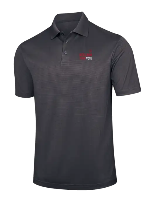 Dark Grey Performance Fine Jacquard Polo w/Reclaim Your Vote Logo