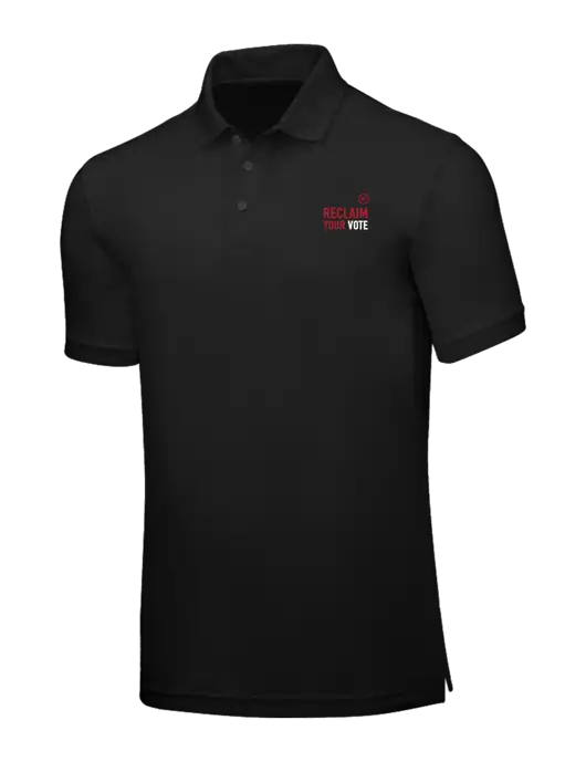 Black Core Classic Pique w/Reclaim Your Vote Logo