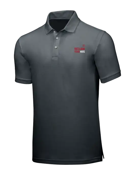 Dark Grey Core Classic Pique w/Reclaim Your Vote Logo