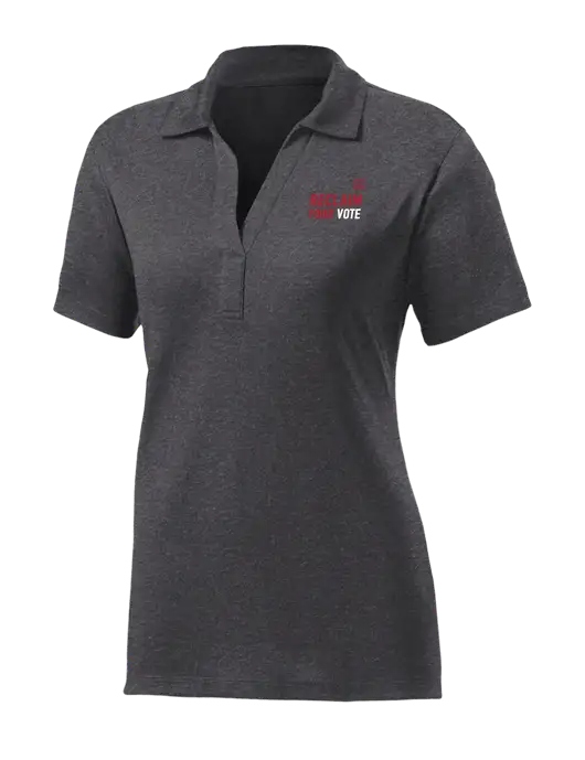 Womens Dark Grey Heather Contender Polo w/Reclaim Your Vote Logo