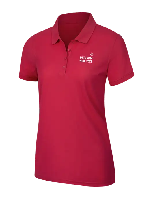 Red Womens Core Classic Pique Polo w/Reclaim Your Vote Logo