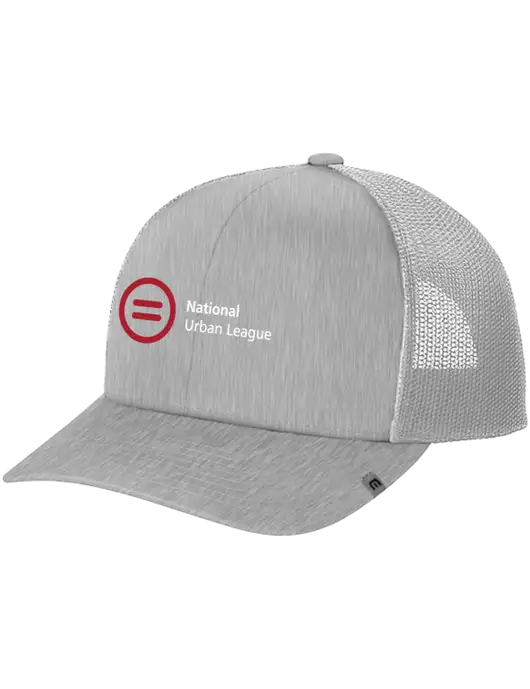 TravisMathew Light Medium Grey Heather Cruz Trucker Cap w/National Urban League Logo