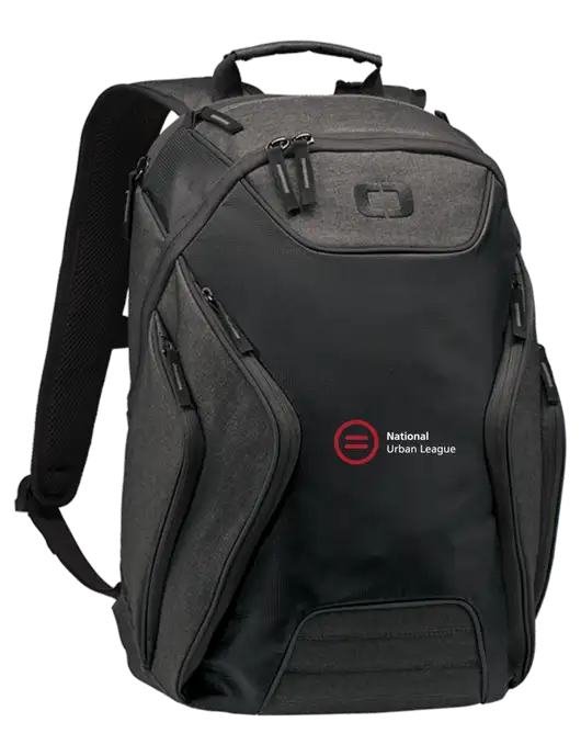 OGIO Black/Heather Grey Hatch Laptop Backpack
 w/National Urban League Logo