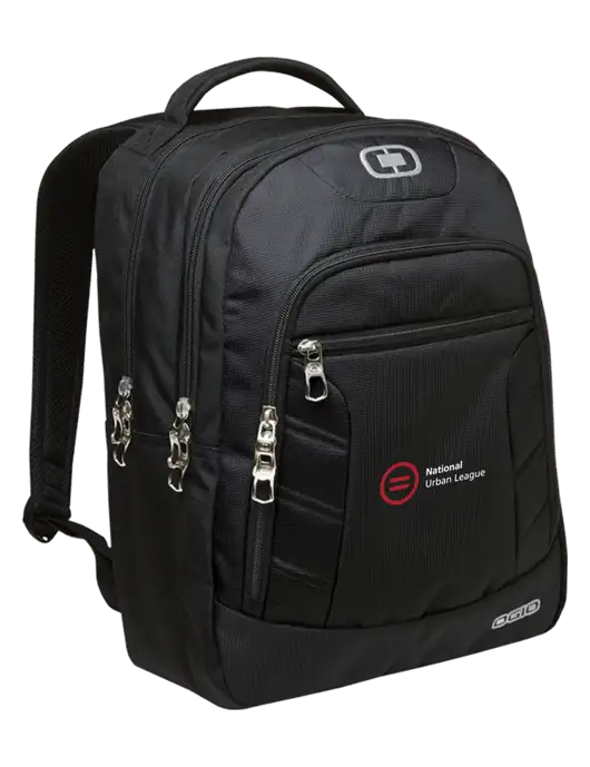 OGIO Black/Silver Colton Laptop Backpack
 w/National Urban League Logo