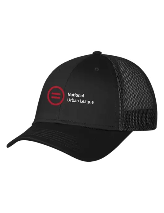 Black Mesh Trucker Cap Snap Back w/National Urban League Logo