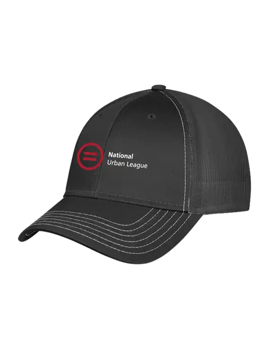 Charcoal Grey Mesh Trucker Cap Snap Back w/National Urban League Logo