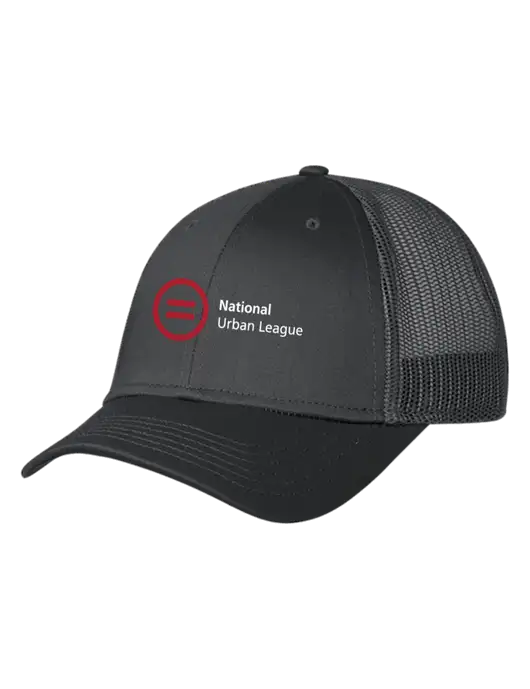 Charcoal Mesh Trucker Cap Snap Back w/National Urban League Logo
