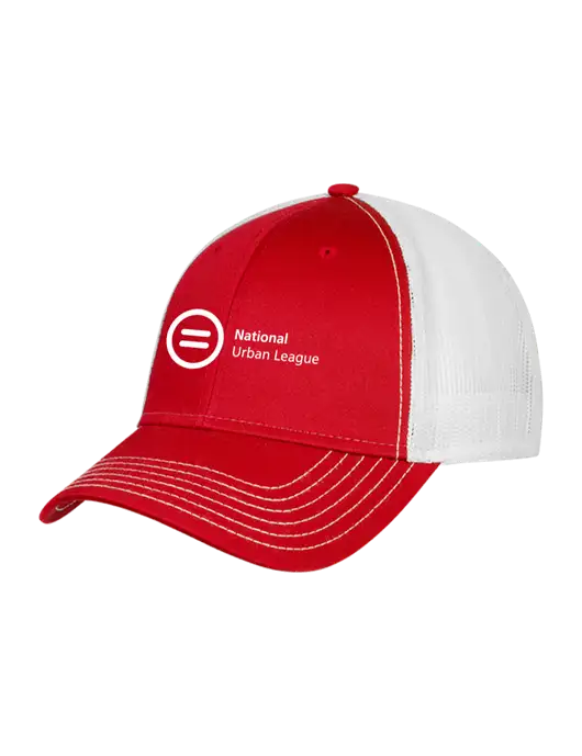 Red/White Mesh Trucker Cap Snap Back w/National Urban League Logo