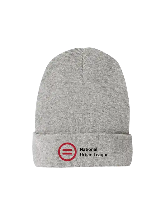 Recycled Light Heather Grey Beanie w/National Urban League Logo