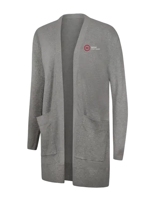 Mercer+Mettle Womens Light Grey Heather Open Front Cardigan Sweater w/National Urban League Logo