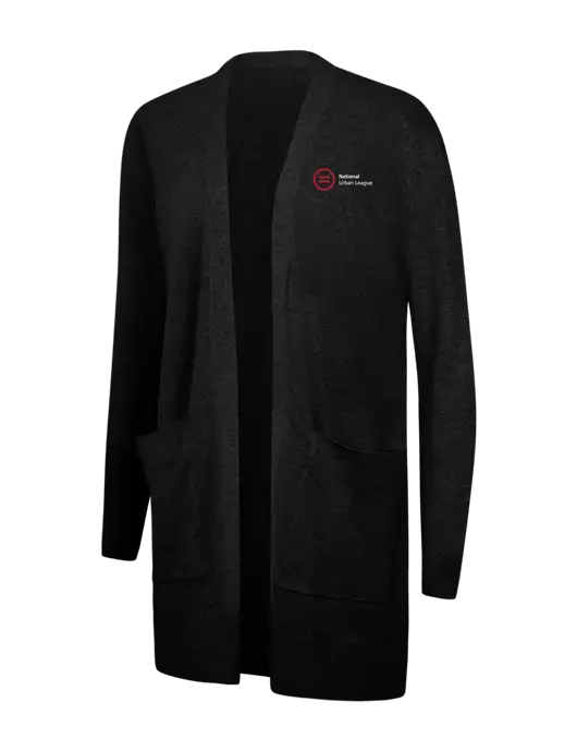 Mercer+Mettle Womens Black Open Front Cardigan Sweater w/National Urban League Logo
