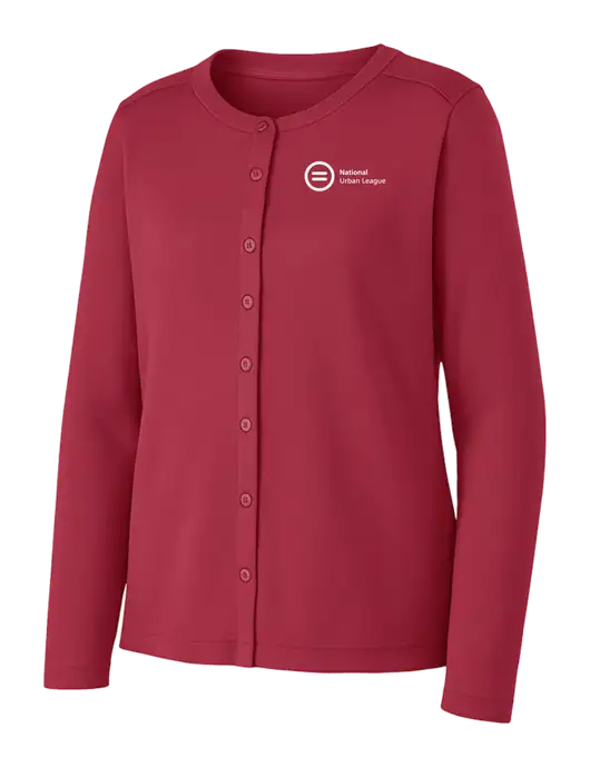 Rich Red Womens Concept Stretch Button-Front Cardigan Sweater w/National Urban League Logo