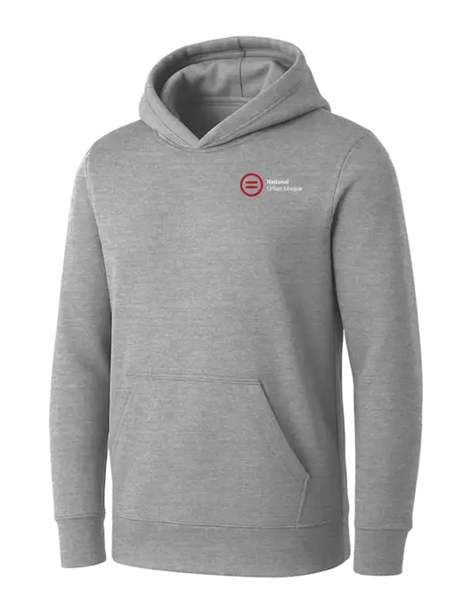 Womens Light Grey Heather Core Fleece Pullover Hooded Sweatshirt w/National Urban League Logo