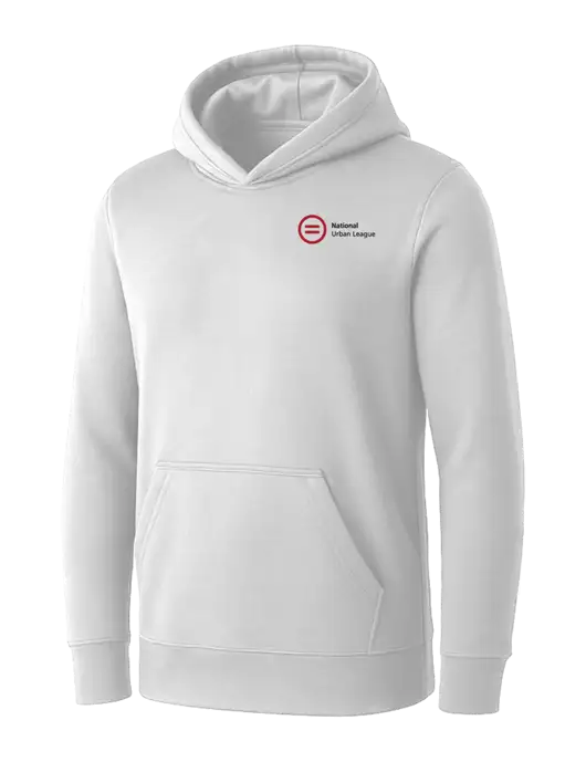 Womens White Core Fleece Pullover Hooded Sweatshirt w/National Urban League Logo