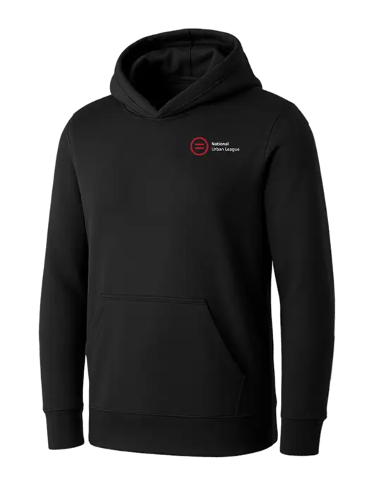 Womens Black Core Fleece Pullover Hooded Sweatshirt w/National Urban League Logo