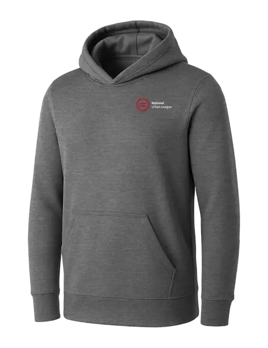 Womens Medium Grey Heather Core Fleece Pullover Hooded Sweatshirt w/National Urban League Logo