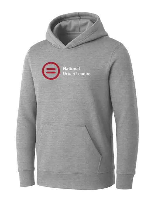 Womens Light Grey Heather Core Fleece Pullover Hooded Sweatshirt w/National Urban League Logo