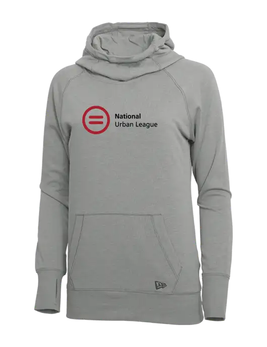 New Era Shadow Grey Heather Womens Tri-Blend Fleece Pullover Hoodie w/National Urban League Logo