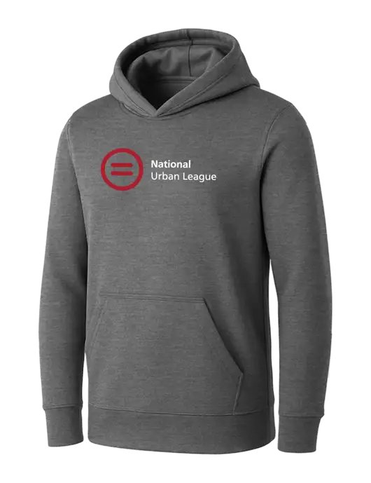 Womens Medium Grey Heather Core Fleece Pullover Hooded Sweatshirt w/National Urban League Logo