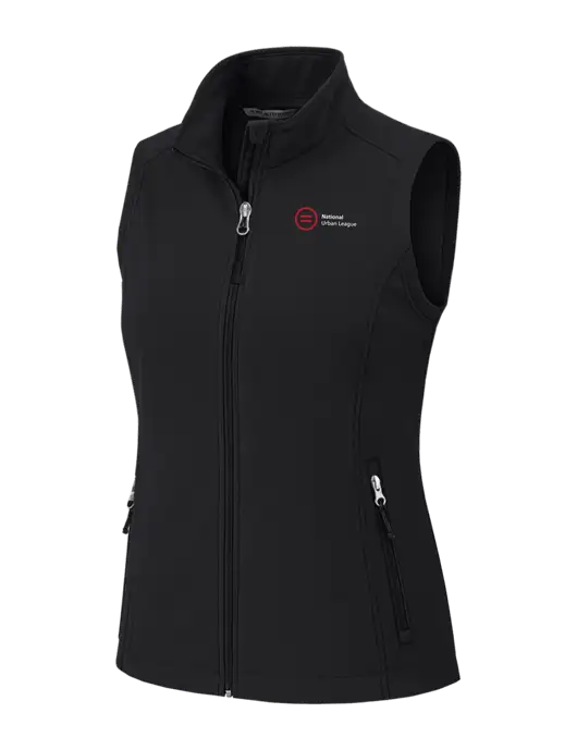 Black Womens Core Soft Shell Vest w/National Urban League Logo