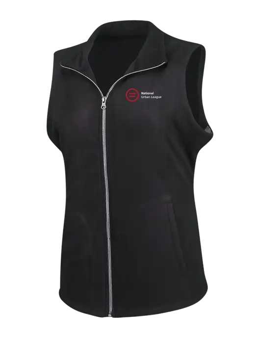 Black Womens Microfleece Vest w/National Urban League Logo