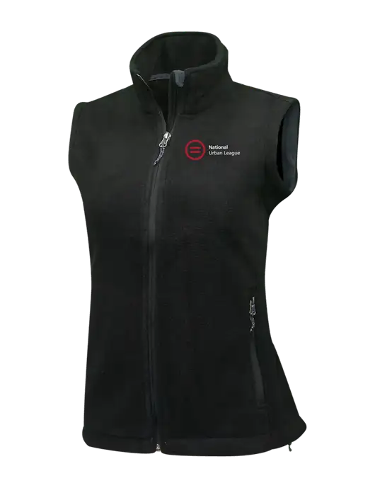 Womens Black Fleece Vest w/National Urban League Logo