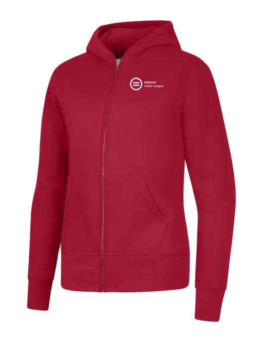 Red Womens Core Fleece Full-Zip Hooded Sweatshirt w/National Urban League Logo