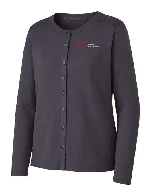 Grey Smoke Womens Concept Stretch Button-Front Cardigan Sweater w/National Urban League Logo