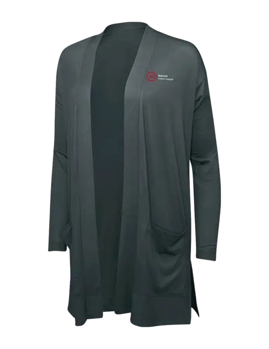 Smoke Grey Womens Concept Long Pocket Cardigan w/National Urban League Logo
