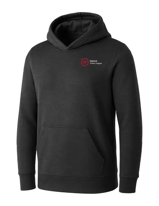 Womens Dark Grey Heather Core Fleece Pullover Hooded Sweatshirt w/National Urban League Logo