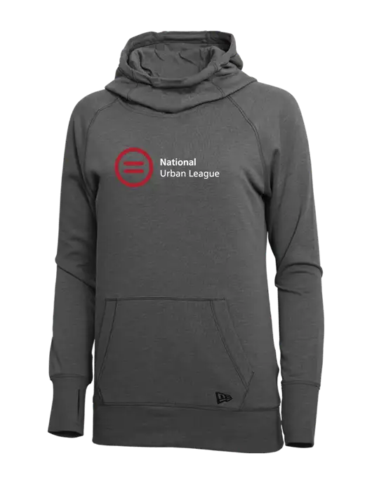 New Era Black Heather Womens Tri-Blend Fleece Pullover Hoodie w/National Urban League Logo