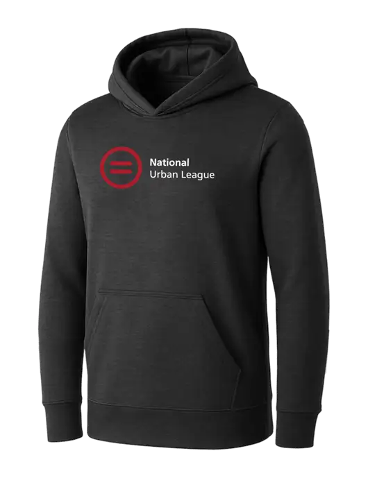 Womens Dark Grey Heather Core Fleece Pullover Hooded Sweatshirt w/National Urban League Logo