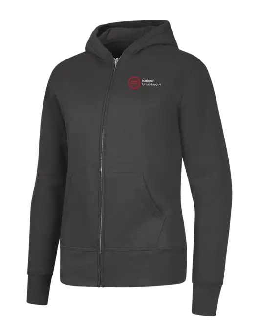 Charcoal Womens Core Fleece Full-Zip Hooded Sweatshirt w/National Urban League Logo