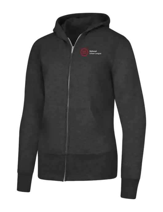 Dark Heather Grey Womens Core Fleece Full-Zip Hooded Sweatshirt w/National Urban League Logo